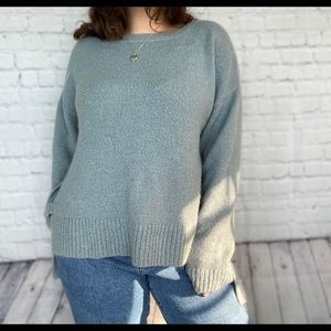 Scoop Neck Oversized Sweater with Ties